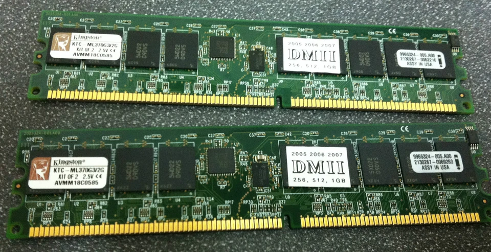 6x Kingston KTC-ML370G3/2G 1GB PC2100R 266MHz 184-P DDR ECC Server Memory - Image 1 of 1