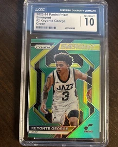 2023-24 Panini Prizm Keyonte George - Emergent Prizms Green RC #2 Jazz - CGC 10 - Picture 1 of 2