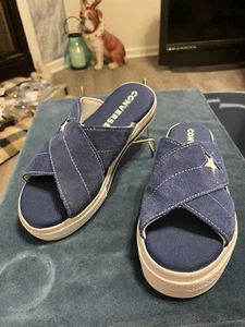 Converse One Star Sandal Slides Sip Navy Size 5 Suede Slip Women’s 564147C. S 1 - Picture 1 of 7