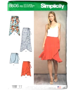 Simplicity Sewing Pattern 8606 Miss Wrap Skirt-4 Lengths Ruffle Mini Maxi 14-22 - Picture 1 of 4