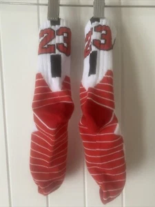 Iconic Michael Jordan #23 White/Red Bulls Socks Brand New! - Picture 1 of 4