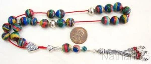 Greek Komboloi Rainbow Calsilica and Sterling Silver - Picture 1 of 3