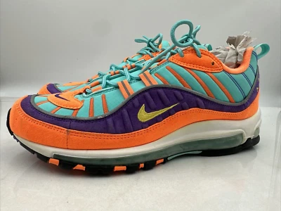 Nike Shoes Mens 10.5 Air Max 98 QS Cone Orange Purple Yellow 924462 800 - Image 1 of 4