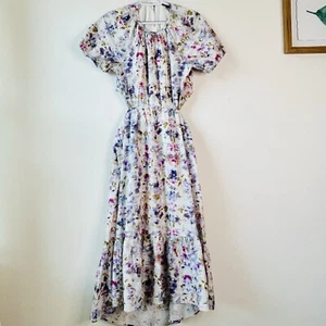 J. Crew Purple Floral Cotton Open Back Cutout Maxi Dress Women’s Sz 6 Boho Date - Picture 1 of 11