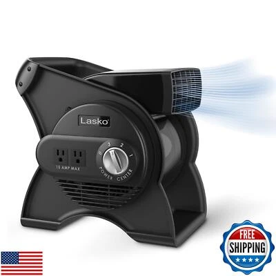 Lasko 12” Utility Fan for Job Site or Home Use, 289 CFM, Pivoting High Veloci - Image 1 of 4