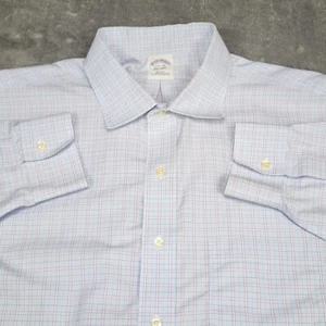 Brooks Brothers Mens XL (17.5-35) Shirt 1818 Long Sleeve Button Up Windowpane  - Picture 1 of 17