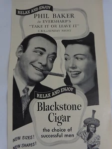 Blackstone Cigar Magazine Ad Print 1944 WWII The Choice Of Successful Men - Picture 1 of 3