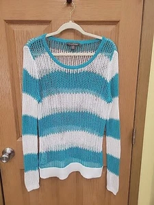 Tommy Bahama Shirt Sweater Womens Large Linen Blend Loose Knit - Picture 1 of 9