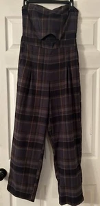 Romeo & Juliet Couture Strapless Plaid Romper, Side Zip, Size Medium - Picture 1 of 9
