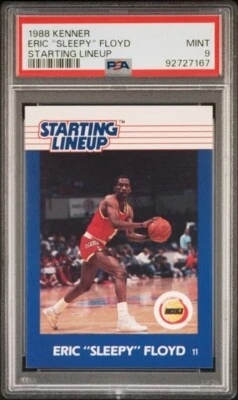 1988 ERIC "SLEEPY" FLOYD Houston Rockets Kenner Starting Lineup card PSA 9 MINT - Image 1 of 2