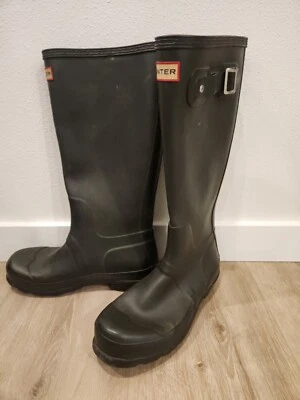 Hunter Original Tall Gloss Rain Boot Men's 8 Green Waterproof Knee High Rubber - Image 1 of 4