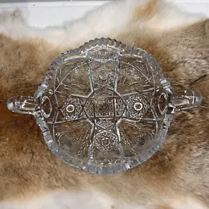 Vintage Dalzell Wikinger Glas Schmuck Bonboniere Gänseblümchen Fächer Sägezahn Malteser Klarschliff - Bild 1 von 12