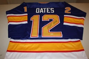ADAM OATES #12 Sewn Stitched Autographed Custom ST LOUIS BLUES JERSEY HOF JSA - Picture 1 of 3
