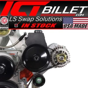 LS Truck High Mount w/ Type 2 Power Steering Pump & Alternator Bracket Kit - Foto 1 di 10