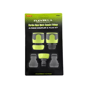 Flexzilla HFZGAK14 Garden Hose Quick-Connect Fittings, 5-Pc. Coupler & Plug Kit - Picture 1 of 2