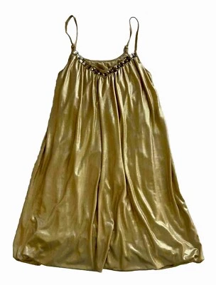 Flowers By Zoe Gold Metallic Dress Size L - Image 1 of 4