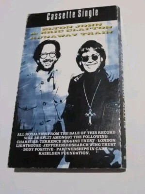 ELTON JOHN & ERIC CLAPTON Runaway Train Understanding Women CASSETTE SINGLE Tape - Image 1 of 4