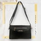 Compact Black Shiny Clutch/ shoulder and crossbody bag /zip front all in one