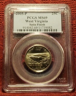 2005-P West Virginia State Quarter PCGS MS69 Satin Finish - Image 1 of 4