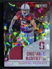 ULTRA RARE SSP#3/25 CHRISTIAN MCCAFFREY 2017 PANINI CRACKED ICE JERSEY ROOKIE RC