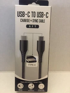 Câble USB-C vers USB-C Charge et Synchronisation 6 Pieds NEUF - Photo 1 sur 4