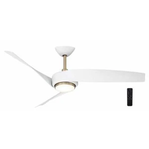 Hampton Bay Home Indoor Brushed Gold W/ White Blades Ceiling Fan W/ Adjustable - Picture 1 of 10