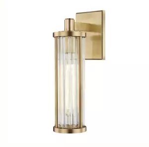 NEW! Hudson Valley 9121-AGB Marley 14" Tall 1-Light Wall Sconce , Aged Brass! - Picture 1 of 6