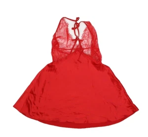 Victoria's Secret Shine Strap Satin & Lace Slip Sexy Sleep Top Red Womens S - Picture 1 of 6