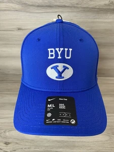 Nike BYU Brigham Young Cougars Rise Structured Adj. Cap Hat Size Adult M/L NEW - Picture 1 of 10