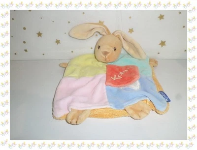 ㊴ - Doudou Plat Marionnette Lapin Tons Pastel Beige  Livre Gâteau Ballons  Kaloo - Image 1 of 4