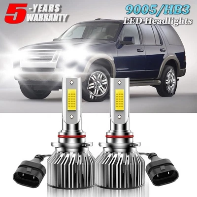 Para Ford Explorer 2002-2019 2x LED Faros Bombillas de haz alto Brillantes 9005/HB3 Foto 1 de 4