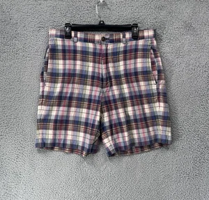 Bermuda chino Brooks Brothers uomo 34 9" Madras a quadri piatto davanti J4 - Foto 1 di 8
