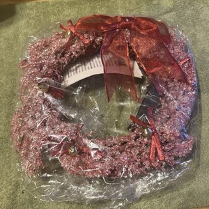Majestic Red and Pink Holiday Fiber-optic Lighted Cordless 12" Wreath New In Box - Picture 1 of 2