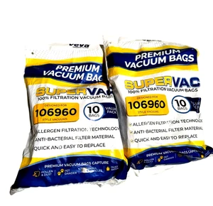 2 bolsas de vacío Veva 106960 Premium bolsa de vacío SuperVac de 10-6 cuartos y ProTeam Super - Imagen 1 de 11