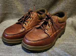 Men's 8.5 W Timberland Pro 24/7 Comfort Brown Leather Steel Toe Work Shoes - Picture 1 of 12