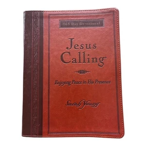 Jesus Calling 365 Day Devotional Brown Faux Leather Book by Sarah Young New - Imagen 1 de 4
