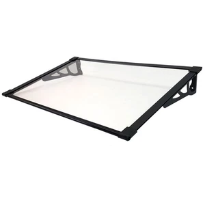 Vordach Haustürdach Aluminium 150 x 90 cm schwarz Haustür Pultvordach Kunststoff - Bild 1 von 7
