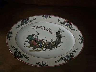 Fitz & Floyd Santa's List Serving Platter Dinnerware - Image 1 of 4