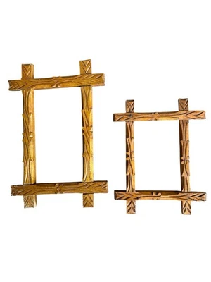 Par de marcos de la Selva Negra marco arte popular antiguo Foto 1 de 4