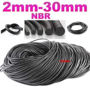 Solid Nitrile Rubber Sealing Strips- NBR Black O Ring Seals Gasket Dia 2mm-30mm - Picture 1 of 13