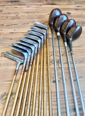 Juego de 13 clubes Spalding Bobby Jones Hierros Madera Incluye Putter Emparejado 1er Juego Foto 1 de 4