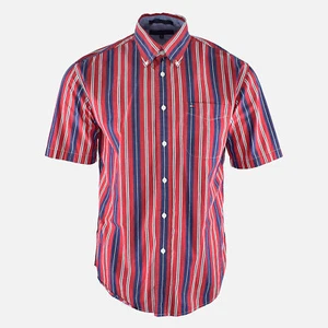 Camisa Tommy Hilfiger Clásica A Rayas Logo Bandera De Colección Abotonada Manga Corta - M - Imagen 1 de 6