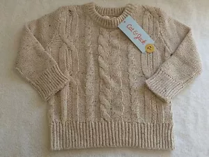 Cat & Jack Cable Knit Sweater Tan Size 18 Months NWT - Picture 1 of 2