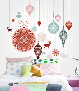 3D Snowflake Elk O75 Christmas Wallpaper Wall Mural Removable Self-adhesive Amy - Picture 1 of 11
