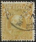 NEW ZEALAND #135: Fine Used 4 Pence King Edward VII issue