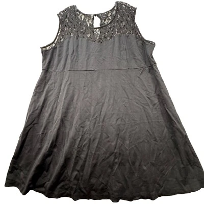 NEW - Motherhood Maternity Plus Size 3X Solid Black Lace Fit And Flare Dress - Image 1 of 4