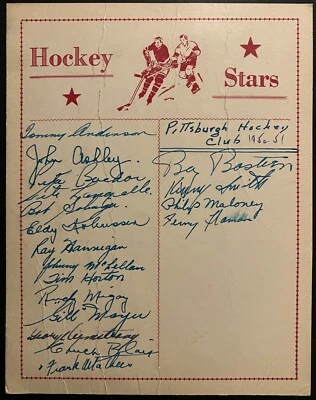 1950-51 Signed AHL Player Sheet Horton + Armstrong in Minors Autographed NHL HOF - Image 1 of 4