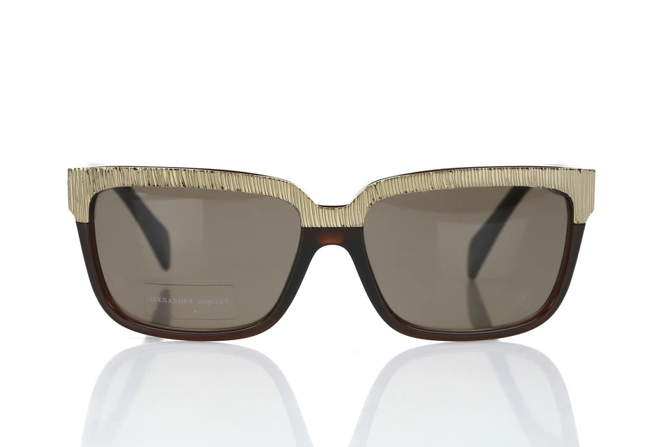 Gafas de sol ALEXANDER MCQUEEN para mujer AMQ4191/S marrón y dorado cuadradas 58 mm 141167 Foto 1 de 4