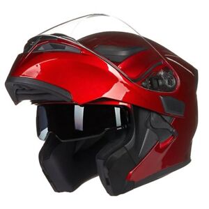 ILM DOT Flip up Modular Full Face Motorcycle Helmet Dual Visors 6 Color with LED