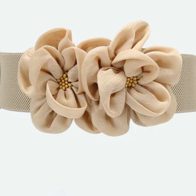 Cinturón elástico caprichoso para mujer de gasa decoración de flores corsé cintura 6 cm de ancho Foto 1 de 4